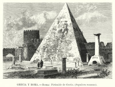Pyramid of Cestius, Tomb of Gaius Cestius, Rome by German School