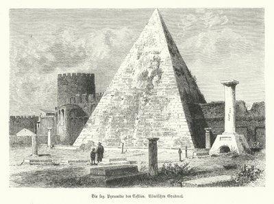 Pyramid of Cestius, tomb of Gaius Cestius, Rome, built in c12 BC by German School