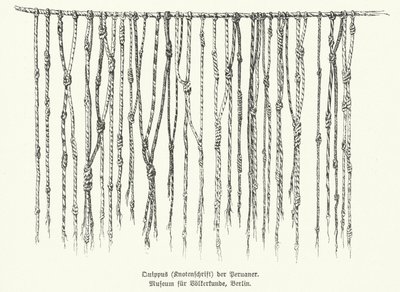 Quipu, Means of Recording Information Using Knotted Strings Used by Peoples of the Andes in South America by German School