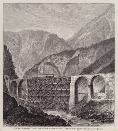 Railway Viaduct Over the River Fella at Ponte di Muro, Friuli, Italy by German School