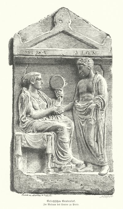 Relief on an Ancient Greek Gravestone by German School
