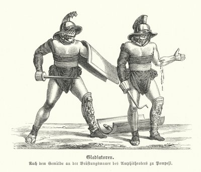 Roman Gladiators by German School