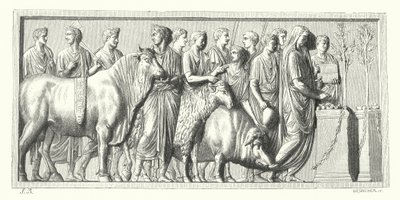 Roman procession with sacrificial animals by German School