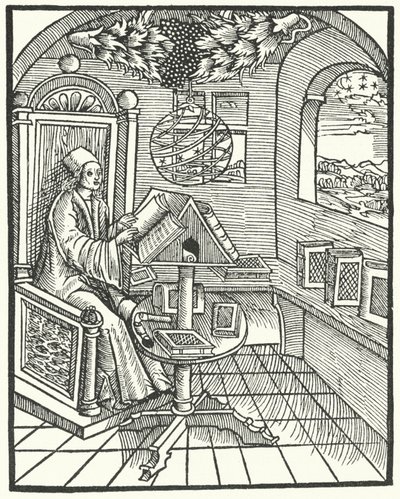 Room Interior with a Scholar at Work, c. 1500 by German School