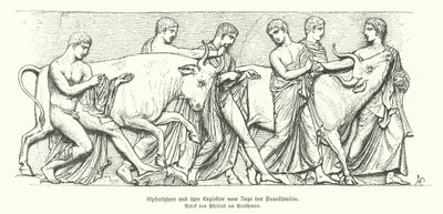 Sacrificial animals in the Ancient Greek procession of the Panathenaia by German School
