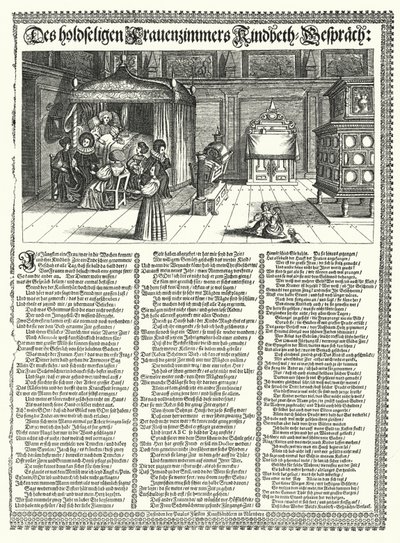 Satirical Poem on the Gossiping of Women (engraving) by German School