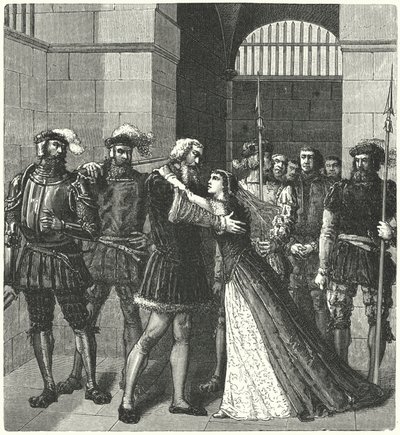 Sir Thomas More saying goodbye to his daughter before his execution by German School