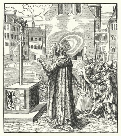 St. Adelaide of Italy, Second Wife of Holy Roman Emperor Otto the Great (engraving) by German School