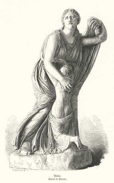 Statue of Niobe Protecting One of Her Children from Artemis and Apollo by German School