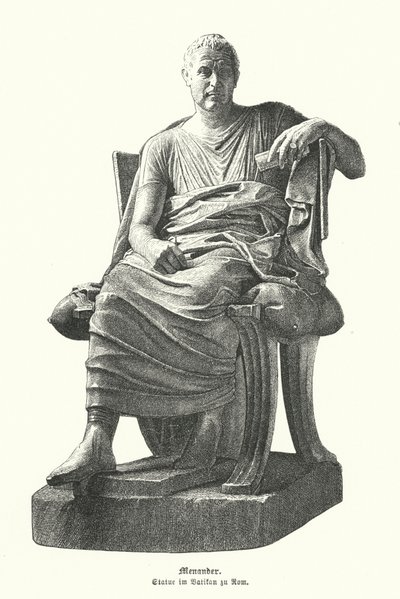 Statue of the Greek dramatist Menander by German School