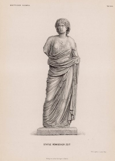 Statue of the Roman period from Olympia, Greece (engraving) by German School
