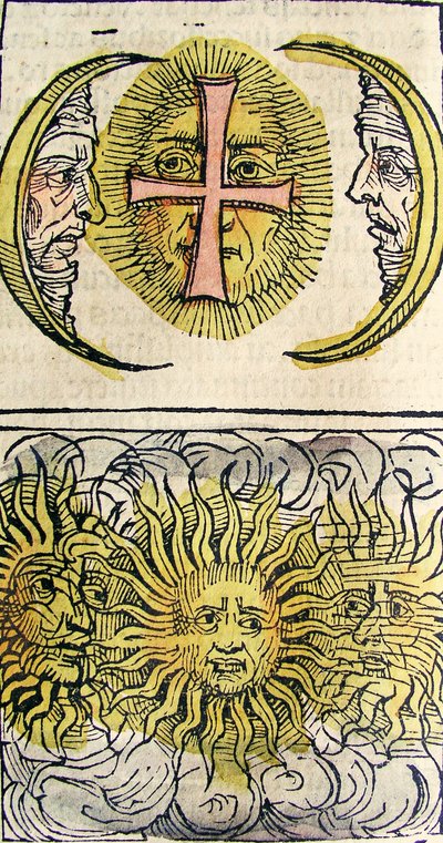 Sun Dogs and Moon Dogs by German School