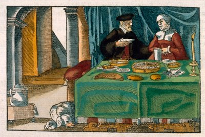 Supper Table, from a German Manuscript, c.1650 by German School