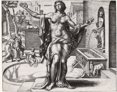 Suzanne in the Bath (engraving) by German School