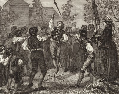 Sword dance, Dithmarschen, Schleswig-Holstein (Illustration for Bilder-Atlas) by German School