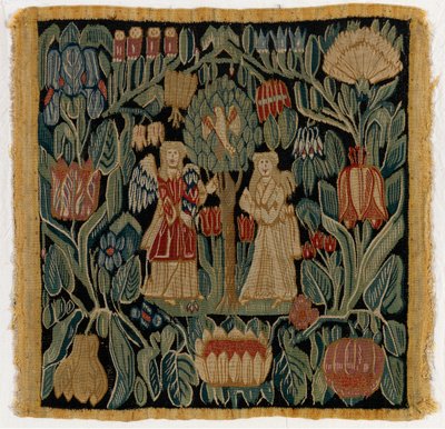 Tapestry Cushion Cover Depicting The Annunciation, from Lower Saxony or Denmark, After 1600 by German School