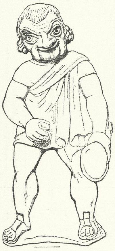 Terracotta statuette of a Roman actor as a parasite from a comic play by the playwright Plautus by German School