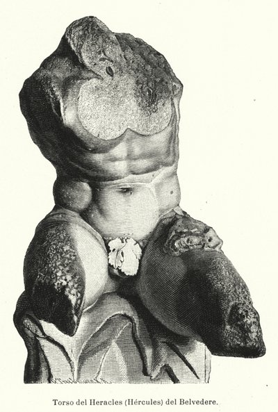 The Belvedere Torso, Roman sculpture traditionally believed to be a representation of Hercules by German School