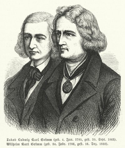The Brothers Grimm, German Authors and Collectors of Folklore by German School