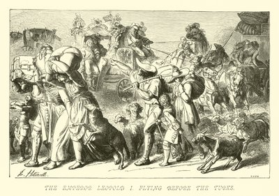 The Emperor Leopold I Flying Before the Turks by German School