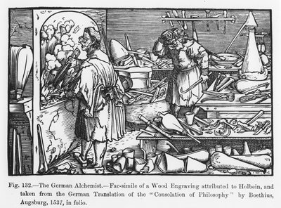 The German Alchemist, from Consolation of Philosophy by Boethius, Illustration from Science and Literature in the Middle Ages and Renaissance, Written and Engraved by Paul Lacroix, 1878 by German School