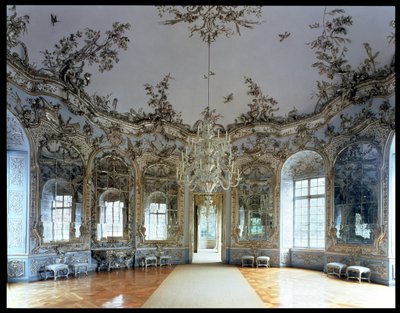The Hall of Mirrors, designed by Francois Cuvillies, with stucco work by Johann Baptist Zimmermann by German School