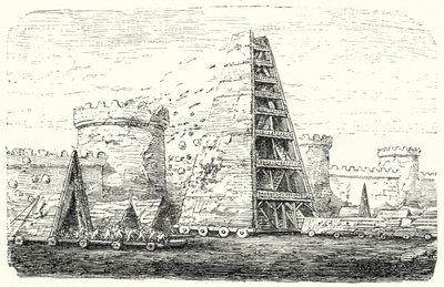 The Helepolis of Demetrius I of Macedon (engraving) by German School