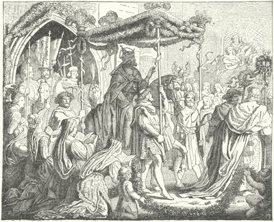 The Holy Roman Emperor Charles IV entering Lubeck by German School