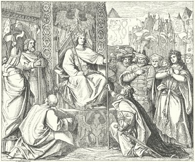 The Holy Roman Emperor Henry VII recalls his son, John of Bohemia by German School