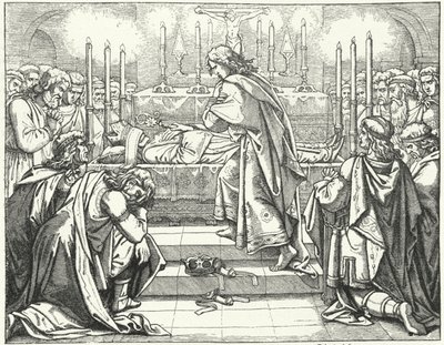 The Holy Roman Emperor Otto III at the Tomb of St Adalbert of Prague by German School