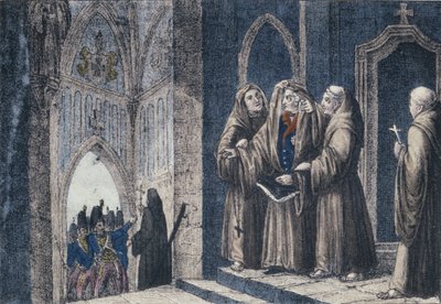 The Monks covering the King with a drape in the Camenz Convent by German School