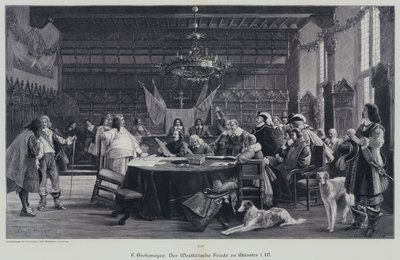 The Peace of Westphalia ending the Thirty Years War, Munster, Germany by German School