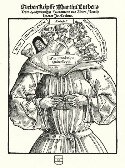 The Seven Heads of Martin Luther by German School