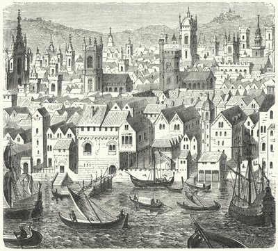 The Steelyard, trading base of the Hanseatic League in London by German School