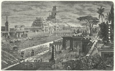 The fall of Babylon to the Persians, 540 BC by German School