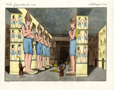 The Inside of the Large Temple of Ypsambul by German School