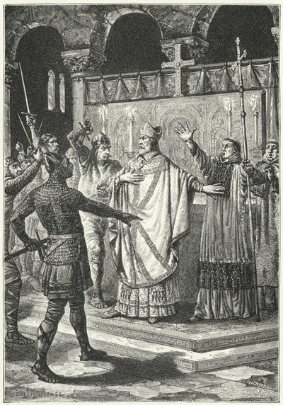The murder of Thomas a Becket in Canterbury Cathedral by German School
