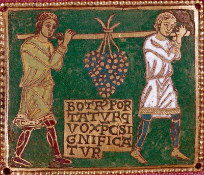 The Return of Joshua and Caleb with a Huge Bunch of Grapes from the Land of Canaan by German School