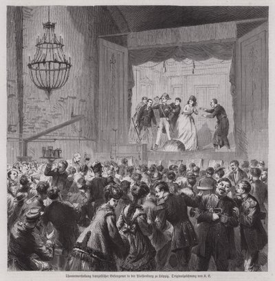 Theatrical Performance by French Prisoners from the Franco-Prussian War in the Pleissenburg, Leipzig, Germany by German School