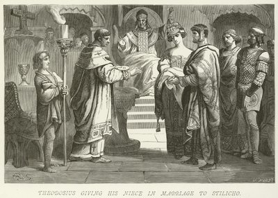 Theodosius giving his niece in marriage to Stilicho by German School
