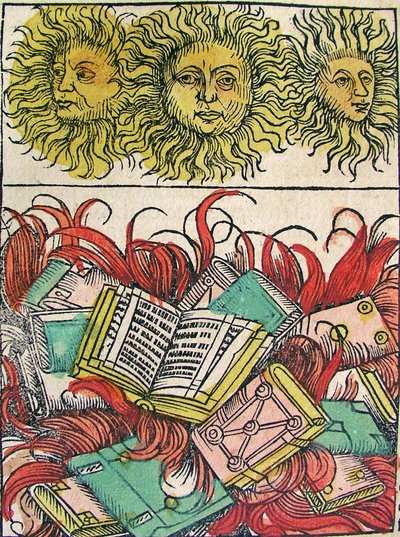 Three Suns and Book Burning by German School
