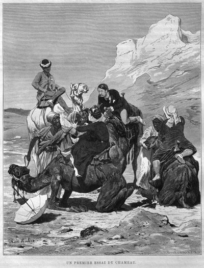 Tourists on camels back, from LEgypte by Georg Moritz Ebers, 1881 by German School