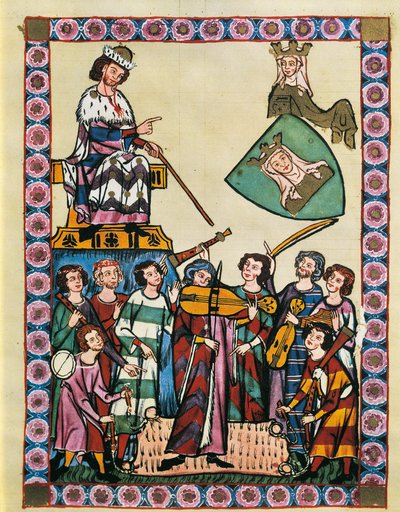 Troubadours before the Emperor of Germany and his court, from 
