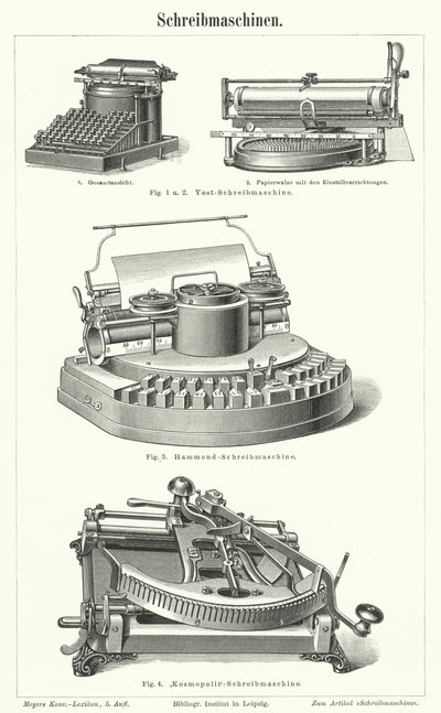 Typewriters by German School