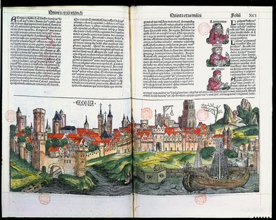 View of the town of Cologne, from the Chronicle of Nuremberg by Hartmann Schedel, 1493 by German School