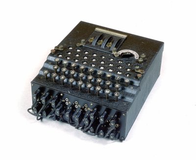 War 1939-1945. Decoding machine “Enigma” invented by Arthur Scherbius (1878-1929) German engineer by German School