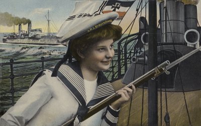 Woman in the uniform of a sailor from the German battleship Braunschweig by German School