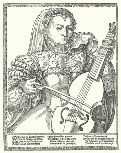 Woman playing a cello by German School
