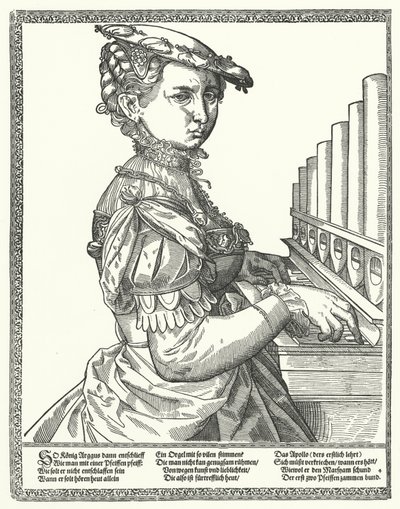 Woman Playing an Organ by German School