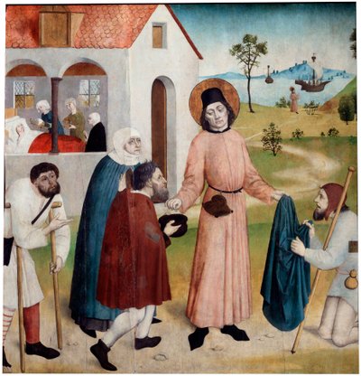 Saint Giles distributing his property among the poor, c. 1470-1480 by German master.